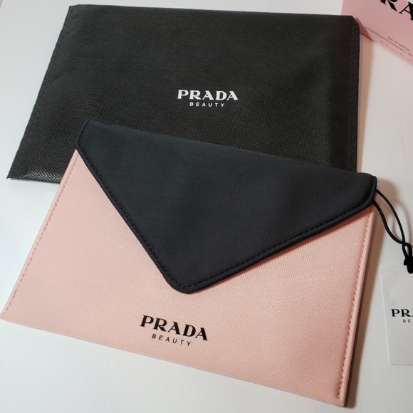 NWT! PRADA BEAUTY CLUTCH! LIMITED EDITION! PINK & BLACK! - Picture 2 of 7